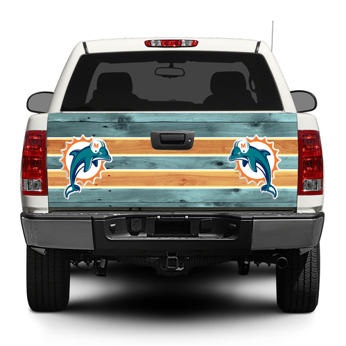Miami Dolphins Football Logo Tailgate Decal Sticker Wrap Pick-up Truck Suv