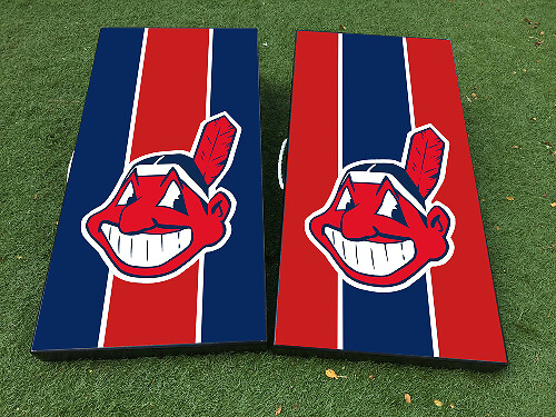 Cleveland Indians Baseball Cornhole Board Game Sticker Decal VINYL WRAPS with LAMINATED