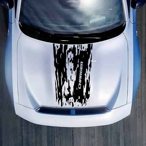 Distressed Hood Decal Sticker for Dodge Charger Electric
