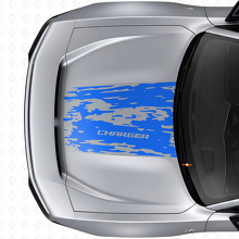 Distressed Hood Vinyl Decal for Dodge Charger Electric_2