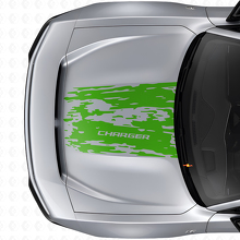 Distressed Hood Vinyl Decal for Dodge Charger Electric_3