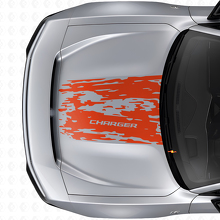 Distressed Hood Vinyl Decal for Dodge Charger Electric_4