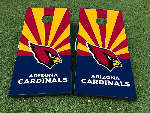 Arizona Cardinals Style Cornhole Board Vinyl Wrap Decal Set 