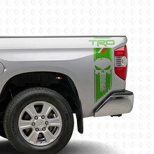 TRD Punisher Skull Stripes Bedside Vinyl Decal Sticker for Toyota Tundra_3