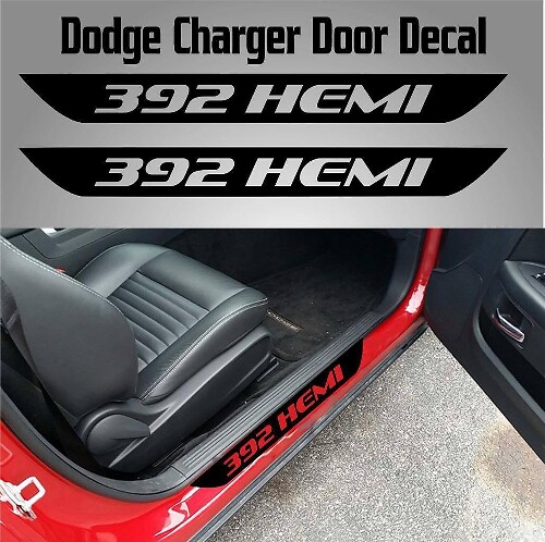392 HEMI SRT Door Sill Vinyl Decal Stickers for Dodge Charger 2015-2017