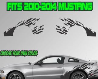 2010-2014 Ford Mustang Ripped Stripe Vinyl Decal Sticker GT 5.0 Graphic Cobra