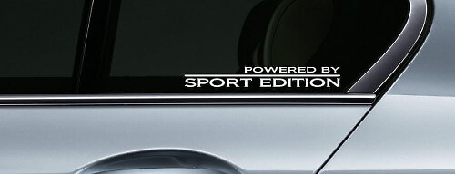 Powered By Sport Edition Racing Window Vinyl Decals Set