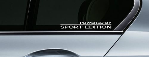 2 - POWERED BY SPORT EDITION Racing Sport Vinyl Decal sticker logo window WHITE