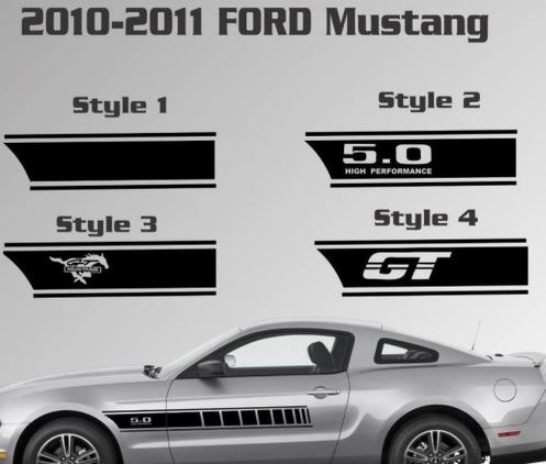 2010-2014 Ford Mustang Door Stripe Vinyl Decal Sticker GT 5.0 Graphic Kit Custom