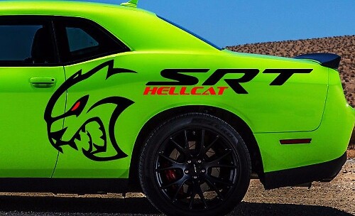 SRT Hellcat Style Quarter Panel Vinyl Decal Kit for Dodge Challenger
