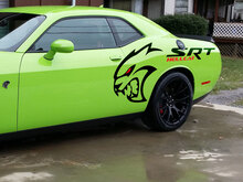 SRT Challenger Hellcat Large Quarter Panel Stickers Decals kit with Red Eyes 2