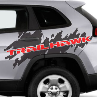 2 Color Jeep Renegade Cherokee Trailhawk Side Splash Logo Graphic Vinyl Decal