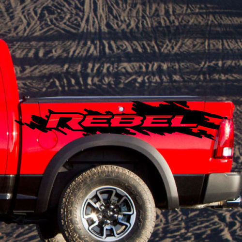 Product: Dodge Ram Rebel Grunge Splash Logo Truck Vinyl Decal Graphic ...