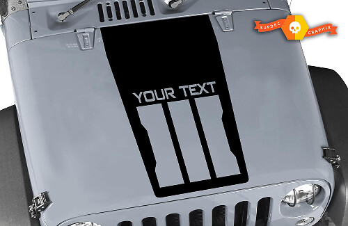 Custom Black Ops Style Hood Blackout Vinyl Decal for Jeep Wrangler