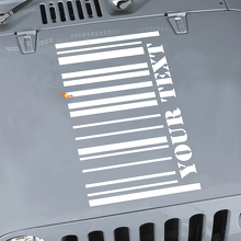 Barcode Graphics Hood Vinyl Sticker Decal for Jeep Wrangler _2