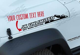 CUSTOM TEXT- JK JL Unlimited Edition Mountain vinyl sticker decal Fits any Jeep wrangler JK3 1