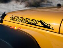 Custom Text & JK Unlimited Hood Vinyl Decal Sticker for Jeep Wrangler_2