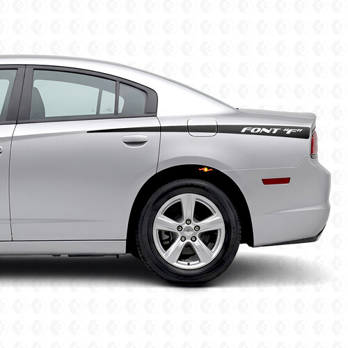 Stripes with Personal Text Side Vinyl Decal Sticker for Dodge Charger 2011-2014