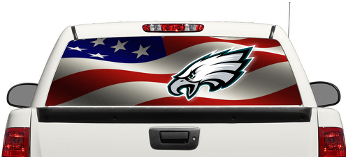 Philadelphia Eagles Football American Flag Rear Window Decal Sticker Pick-up Truck SUV Car 3