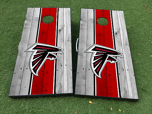 Atlanta Falcons Style Cornhole Board Vinyl Wrap Decal Set