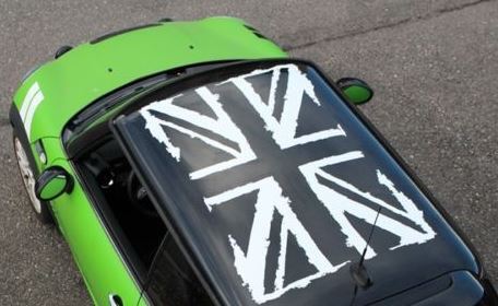 Grunge British Flag Roof Vinyl Decal Set for MINI Cooper