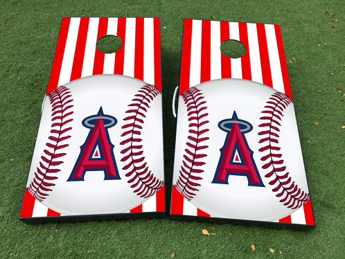 Los Angeles Angels Baseball Cornhole Board Game Decal VINYL WRAPS with LAMINATED
