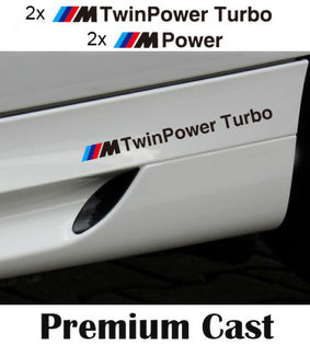 Set of 4x BMW Twin power turbo body side Decal Sticker fits M series 520 f10 f12