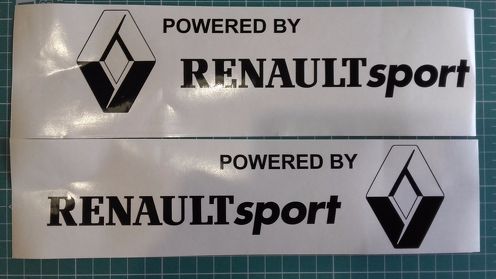 Set of 2x Powered by Renault Sport side decal sticker fits Megane RS Clio RS 220