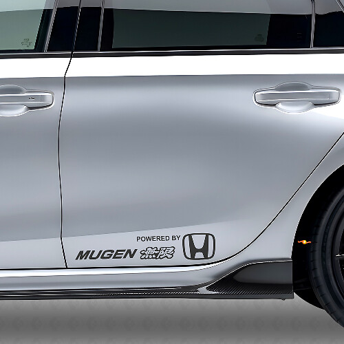 Powered by Mugen Side Vinyl Decal Set for Honda Cars_1