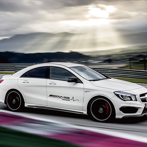 2 Pieces 31inch for Mercedes Benz AMG Logo Side Door Decals Stickers -3 colors