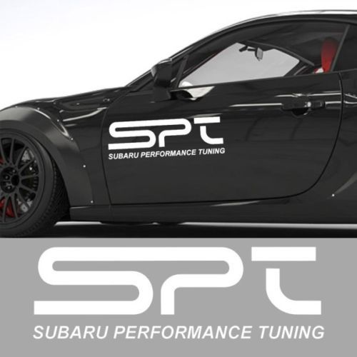 2X SPT Subaru Performance Tuning Dors Cover White Vinyl Decals Stickers