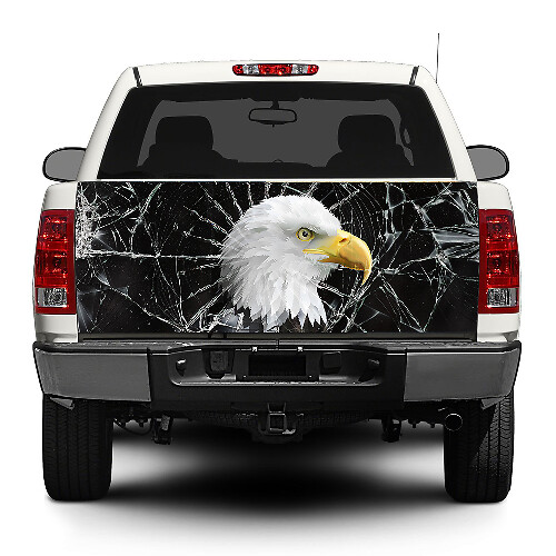 Bald Eagle Brocken Glass Tailgate Vinyl Decal for Pick-up Trucks SUVs