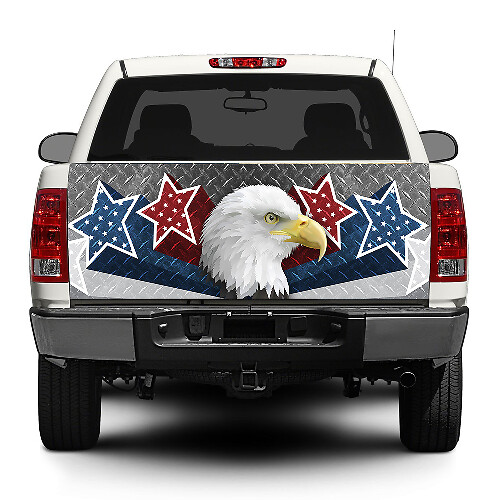 American Eagle USA Stars Steel Tailgate  Decal Sticker Wrap Pick-up Truck SUV Car