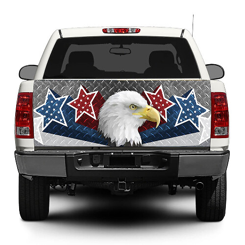 Bald Eagle & USA Stars Tailgate Vinyl Decal Sticker