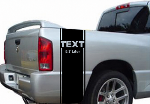 2x Custom Text 5.7 Liter Stripe Vinyl Decal Stickers for Dodge Ram Truck