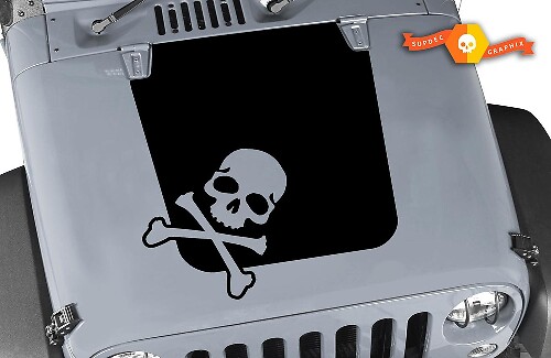 Skull Hood Blackout Vinyl Sticker Decal for Jeep Wrangler JK