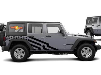 US theme Star Graphic Decal for 07-17 Jeep Wrangler Unlimited JK 4 Door