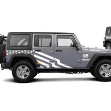 US Flag Graphic Side Vinyl Sticker Decal for Jeep Wrangler Unlimited JK 2