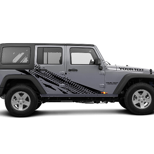 Tire Track Graphic Vinyl Sticker Decal for Jeep Wrangler Unlimited JK 