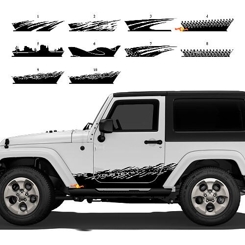 Custom Splash Side Doors Graphics Vinyl Decal Sticker for Jeep Wrangler JK