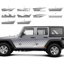 Custom Splash Side Doors Graphics Vinyl Decal Kit for Jeep Wrangler JK_2