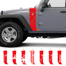 Custom Stripe Hood and Fender Vinyl Decal Sticker for Jeep Wrangler JK  3