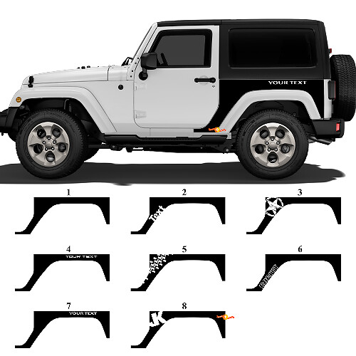 Custom Graphics  Rear Side Vinyl Decal Sticker for Jeep Wrangler JK 