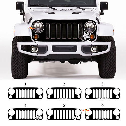 Custom Grille Blackout Vinyl Decal for Jeep Wrangler JK Rubicon