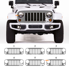 Custom Grill Blackout Graphics Vinyl Decal Sticker for Jeep Wrangler Rubicon JK 2