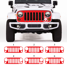 Custom Grill Blackout Graphics Vinyl Decal Sticker for Jeep Wrangler Rubicon JK 3