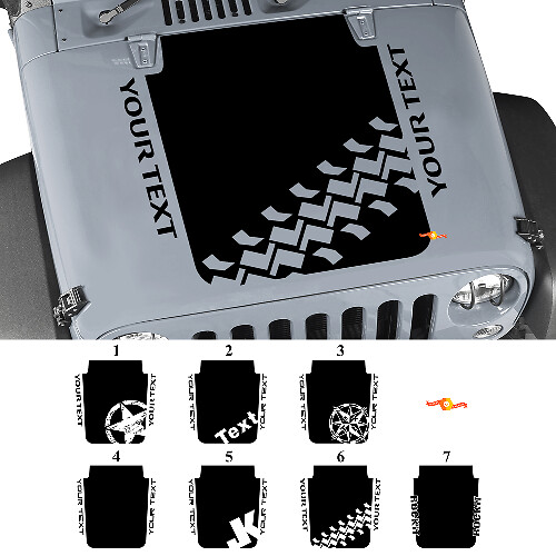 Custom Blackout Graphics Hood Vinyl Decal Sticker for Jeep Wrangler Rubicon JK 