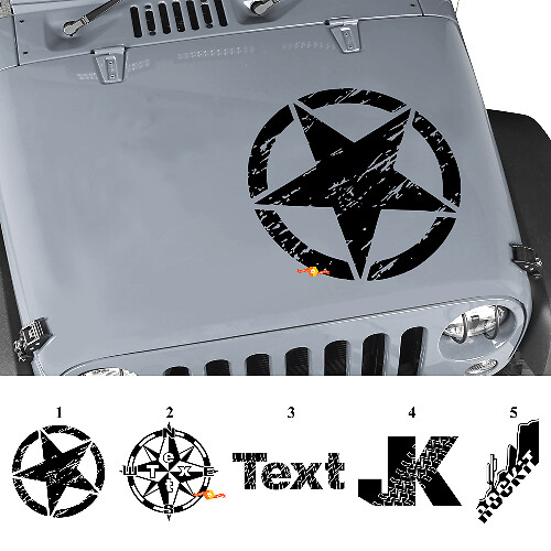 Custom Graphics Hood Vinyl Decal Sticker for Jeep Wrangler Rubicon JK
