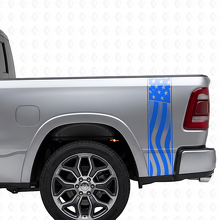 USA Flag Bed Side Stripes Vinyl Decal Set for Musclecar truck_2