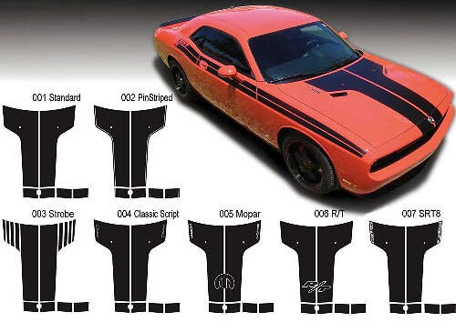 Hood T Vinyl Decal Sticker Graphics for Dodge Challenger 2009–2014